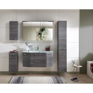 Pelipal Badmöbel-Set Quickset 328 Graphit 175 cm 5-tlg. mit Hochschrank