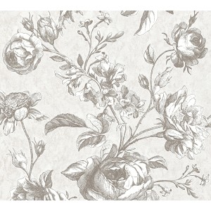 Vliestapete Blumen Floral Matt Leicht Strukturiert Hellgrau Weiß FSC®