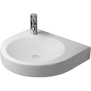 Weißes Duravit Architec Vital Med Handwaschbecken, 57,5 cm, mit Hahnloch links.