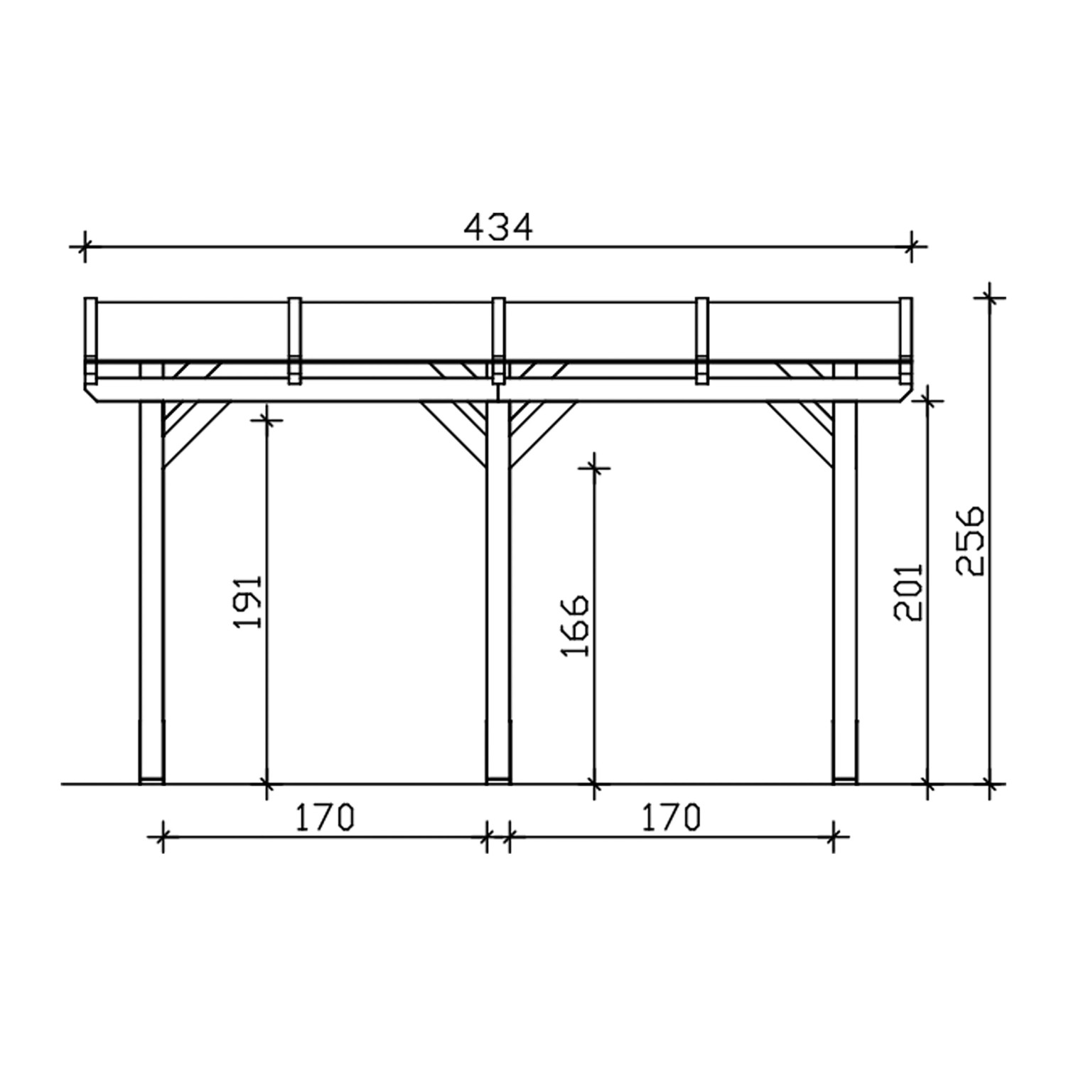 Skan Holz Terrassenüberdachung Siena 434 x 250 cm Leimholz Weiß_9