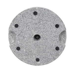 Runder, grauer MCW Sonnenschirmständer F92 aus Granit, 24 kg, mit Tragegriffen.