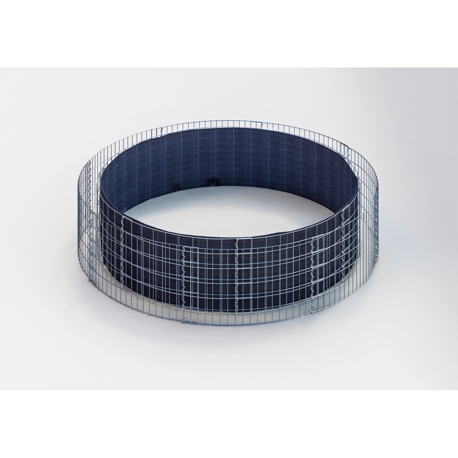 Rundes Gabiona Gabionen-Hochbeet, Ø 232 cm, Maschenweite 5x10 cm, für Einfassungen und Mauersysteme.