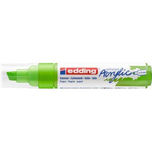 Edding 5000 Acrylmarker in Gelbgrün mit breiter Keilspitze für Leinwand und Papier.
