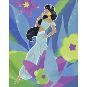 Komar Wandbild Disney Princess Jasmine in Blue 40 cm x 50 cm