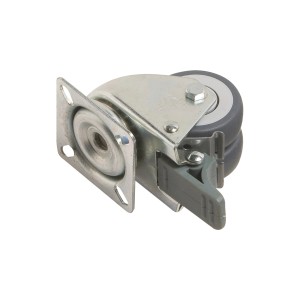 Apparate-Doppel-Lenkrolle, Ø 50 mm, mit Feststeller, 80 kg Traglast für Möbel & Geräte.