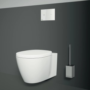 Ideal Standard IOM Cube WC-Bürstengarnitur, Chrom-Behälter aus Metall, wandhängend.