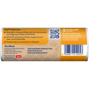 Verpackung Swirl Zugband-Müllbeutel, 20 l, 15 Stück, reißfest und dicht.