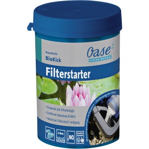 Oase AquaActiv BioKick Filterstarter 200ml im blauen Behälter für Teichpflege & Teichreinigung.