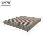 okwish Polsterbett 180x200cm mit LED Beleuchtung und Stauraum Grau ohne Matratze_5