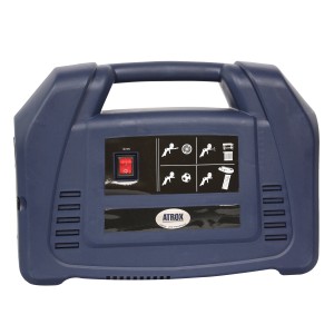 Atrox Mini-Kompressor, tragbar, blau, mit Zubehörset. Ideal für Heimwerker.