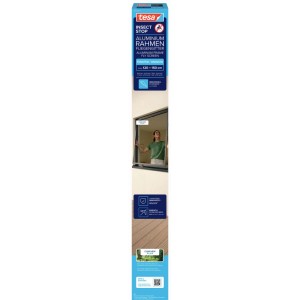 tesa® Insect Stop Aluminium Rahmen Fliegengitter Fenster in Anthrazit, Komplettset