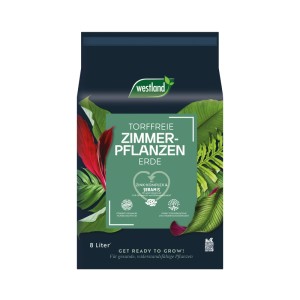 Westland Zimmerpflanzenerde torffrei mit Seramis, 8 l Sack für gesunde Zimmerpflanzen.