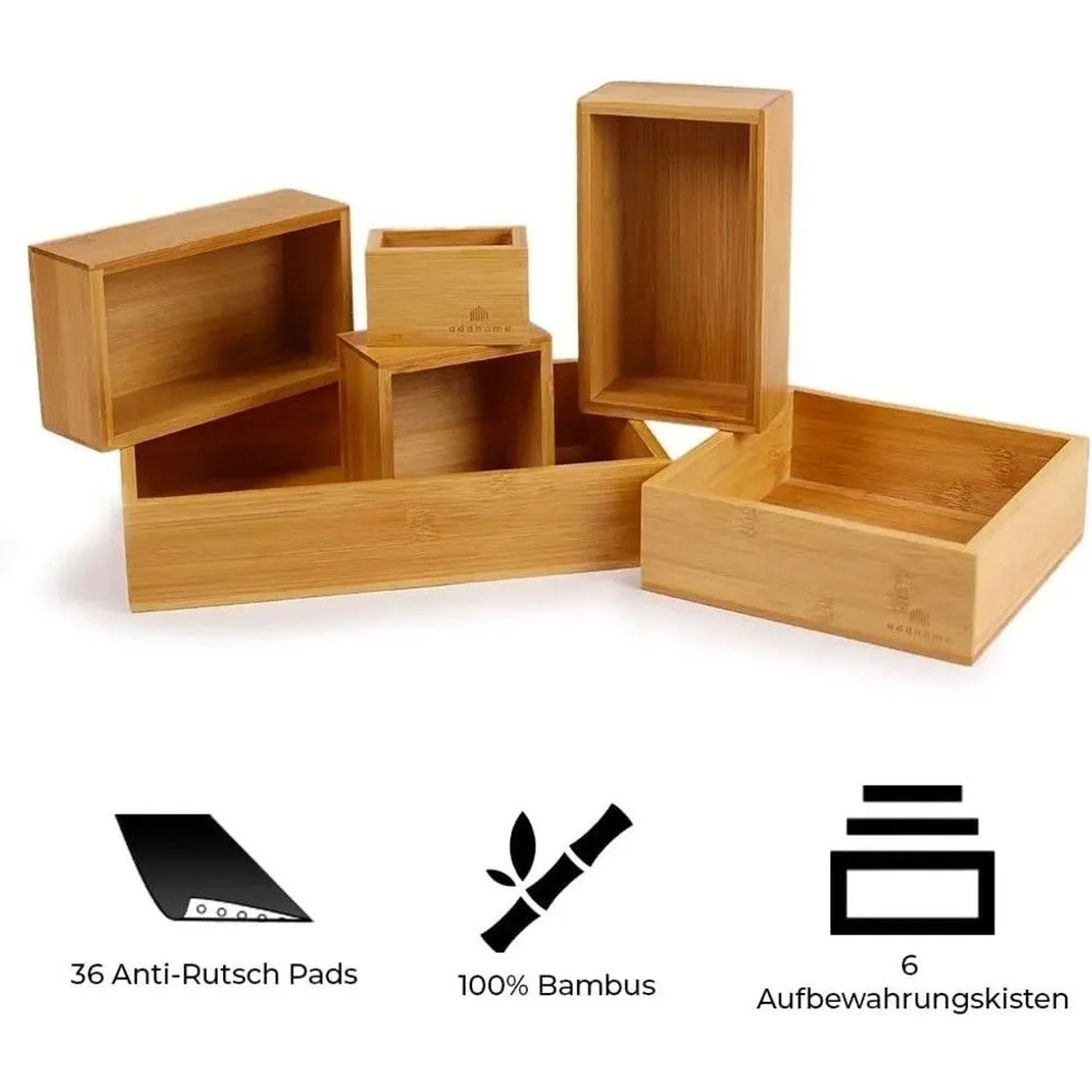 addhome 6er Set Bambus Schubladen Organizer Individuelle Boxen inkl. Pads  kaufen bei OBI