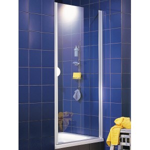 Schulte Drehtür Sunny, 180x80 cm, Alu Natur, für Nische. Duschtür mit Klarglas und silbernem Rahmen.