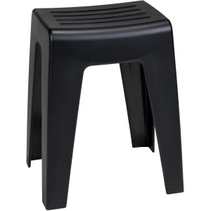 Schwarzer Wenko Badhocker Kumba aus Kunststoff, ideal für Bad und Haushalt.