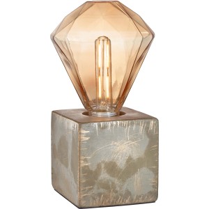 Vintage Tischleuchte in Gold-Grau mit E27 Fassung für Wohn- und Esszimmer.