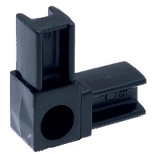 Schwarzes Arcansas Quicktech PVC-Rohrverbinder-Eckstück (2x5 cm) für individuelle Möbelstrukturen.