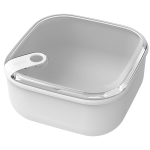 Rotho Frischhaltedose Ela, 2 l, Weiß. Quadratische Vorratsdose mit transparentem Deckel.