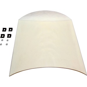 Glasscheibe für Kaminofen Rondo, Ersatzteil mit Befestigungsmaterial.