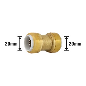 LUX Steckfitting, Ø 20 mm, aus Messing für Trinkwasser- und Heizungsrohre.