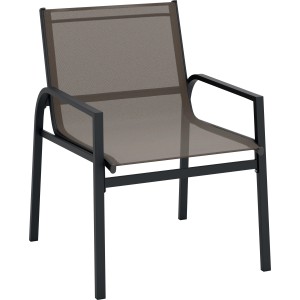 Balkonmöbel-Set Tapena 3-teilig Stahl Textilen Schwarz-Taupe