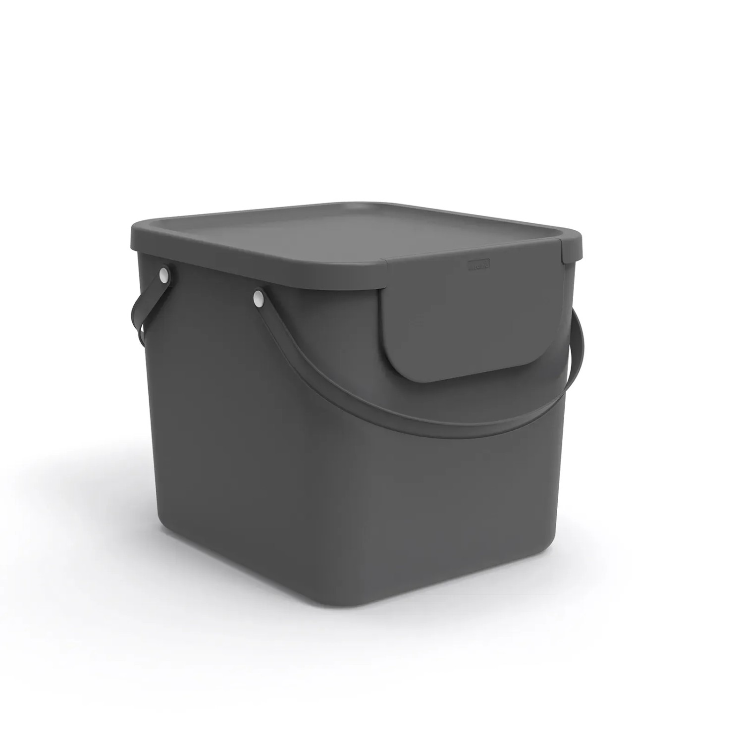 Rotho Albula Recycling-Mülleimer, 40 l, Anthrazit, mit Deckel und Tragegriffen.