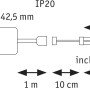 Schemazeichnung Paulmann MaxLED 500 LED Strip COB Basis-Set 3 m mit Maßangaben.