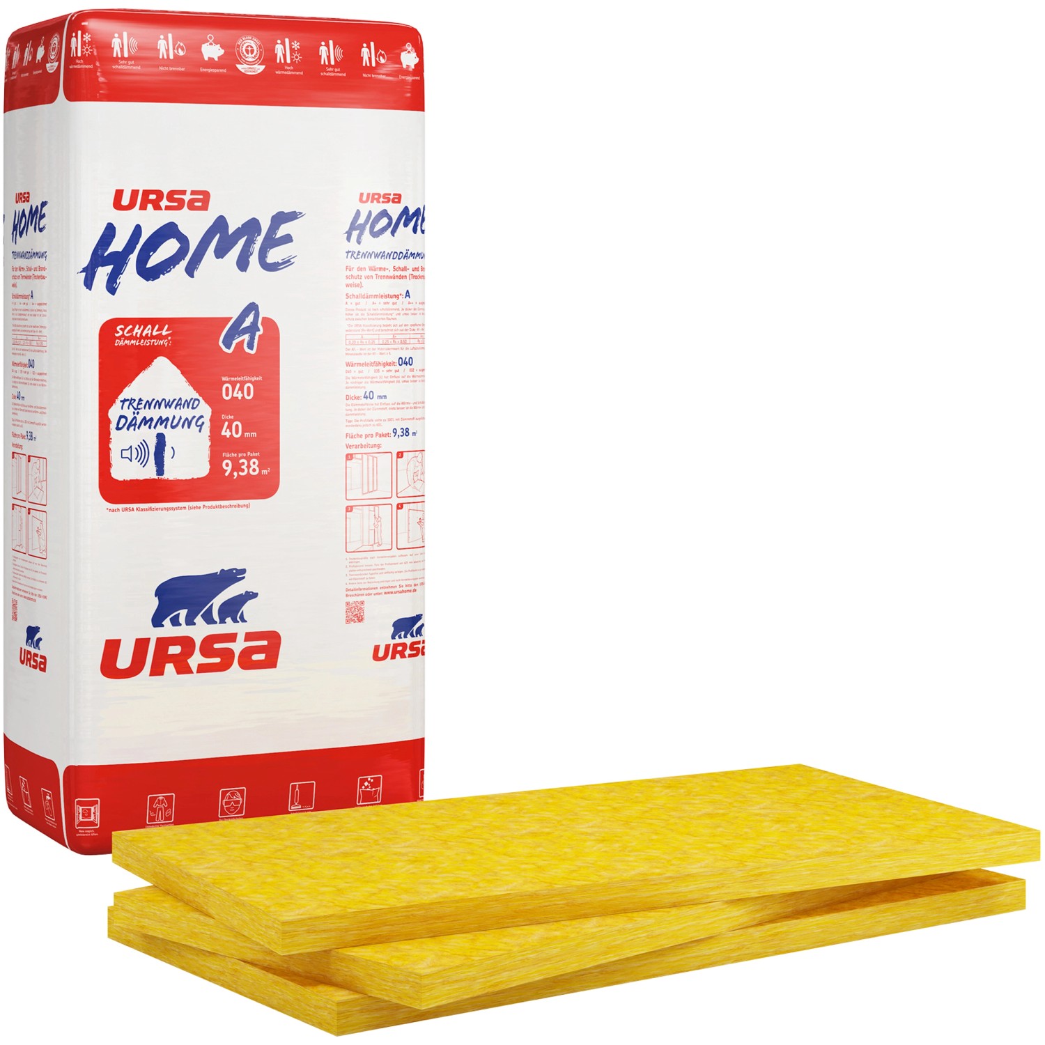 Ursa Home Trennwandplatte 40 mm Glaswolle WLG 040 kaufen bei OBI