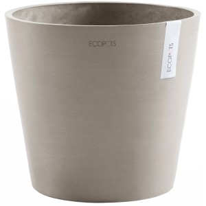 Ecopots Amsterdam Pflanztopf, braungrau, 30 cm, für Innen- und Außenbereich.