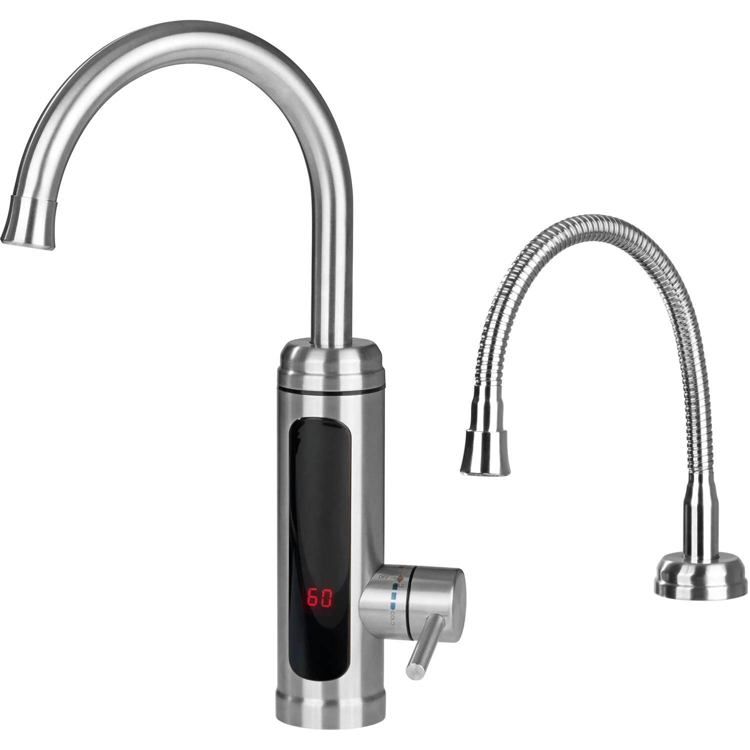 Elektrischer Küchenwasserhahn Mit Durchlauferhitzer – 220V, 360° Drehbar Mit LCD-Anzeige