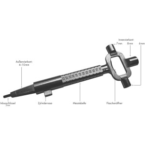 Multibauschlüssel: Universalschlüssel zum Messen von Zylinderlängen und für Türschlösser ohne Zylinder.