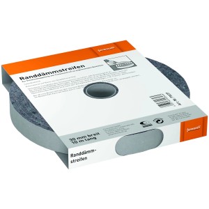 Fermacell Randdämmstreifen, 30 mm breit, 10 m Rolle, zur Schallentkopplung von Trockenestrich-Elementen.