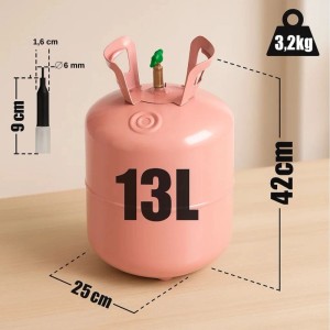 BigDean Ballongas Helium Balloon Gas Für Bis Zu 50 Luftballons Helium Gasflasche XXL