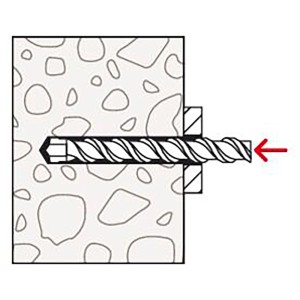 Illustration eines Fischer Bolzenankers FAZ II 10/100 im Einsatz.