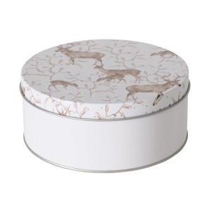 Mehrfarbige Boltze Vorratsdose Anton, Ø 16 cm, mit Hirschmotiv für Weihnachtsdeko.