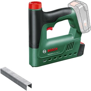 Akku-Tacker UniversalTacker 18V-14 Solo von Bosch, grün/schwarz, ohne Akku. Inkl. Klammern.
