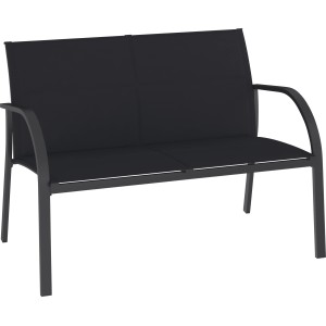 Lounge-Set Torreon: 2-Sitzer Sofa, anthrazitfarben, Textilbespannung für Gartenmöbel.