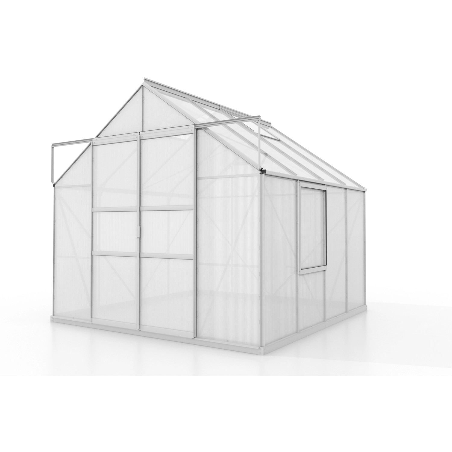 Vitavia Gewächshaus Meridian 2 mit Alu-Rahmen und Hohlkammerplatten. Ideal für Hobbygärtner.