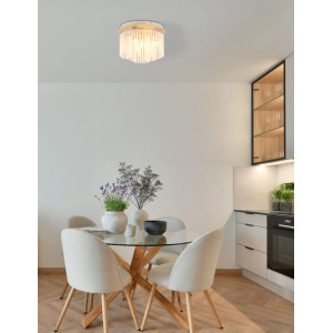 Globo Deckenleuchte Gorley Metall Sandfarben matt Ø32 cm x 23 cm