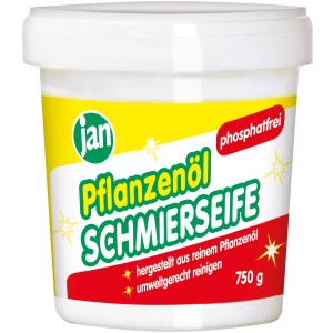 Jan Pflanzenöl-Schmierseife, 750g, für umweltgerechte Reinigung von Holz, Parkett und Stein.