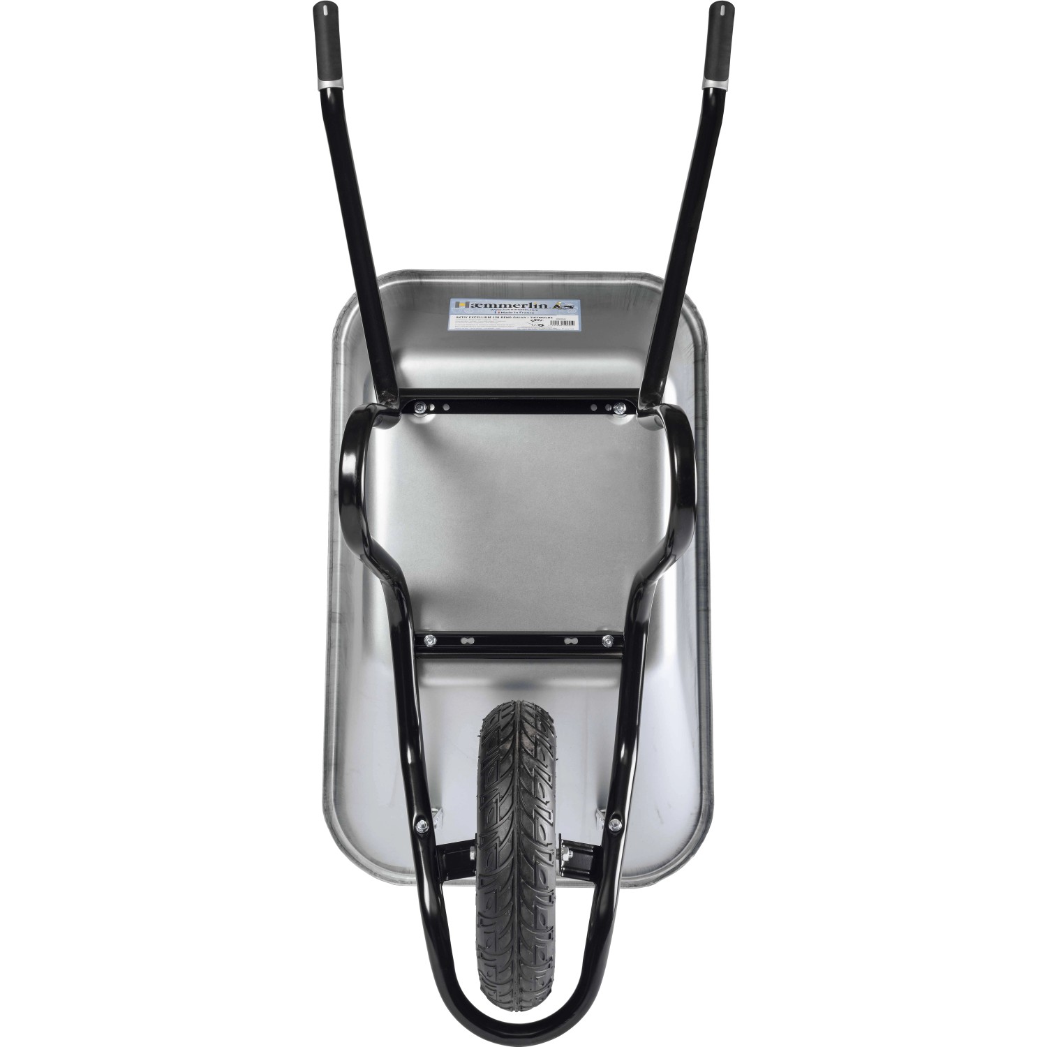 Haemmerlin Einrad-Schubkarre, 120 l, verzinkte Mulde, Luftrad. Ideal für Bau & Garten.