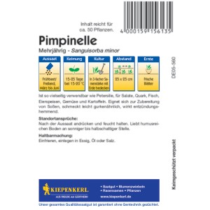 Kiepenkerl Pimpinelle Kleiner Wiesenknopf Kräutersamen Packung