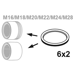 Kirchhoff Mischdüsen Dichtungsset, Silikon, für M16-M28, 6x2 Stück.