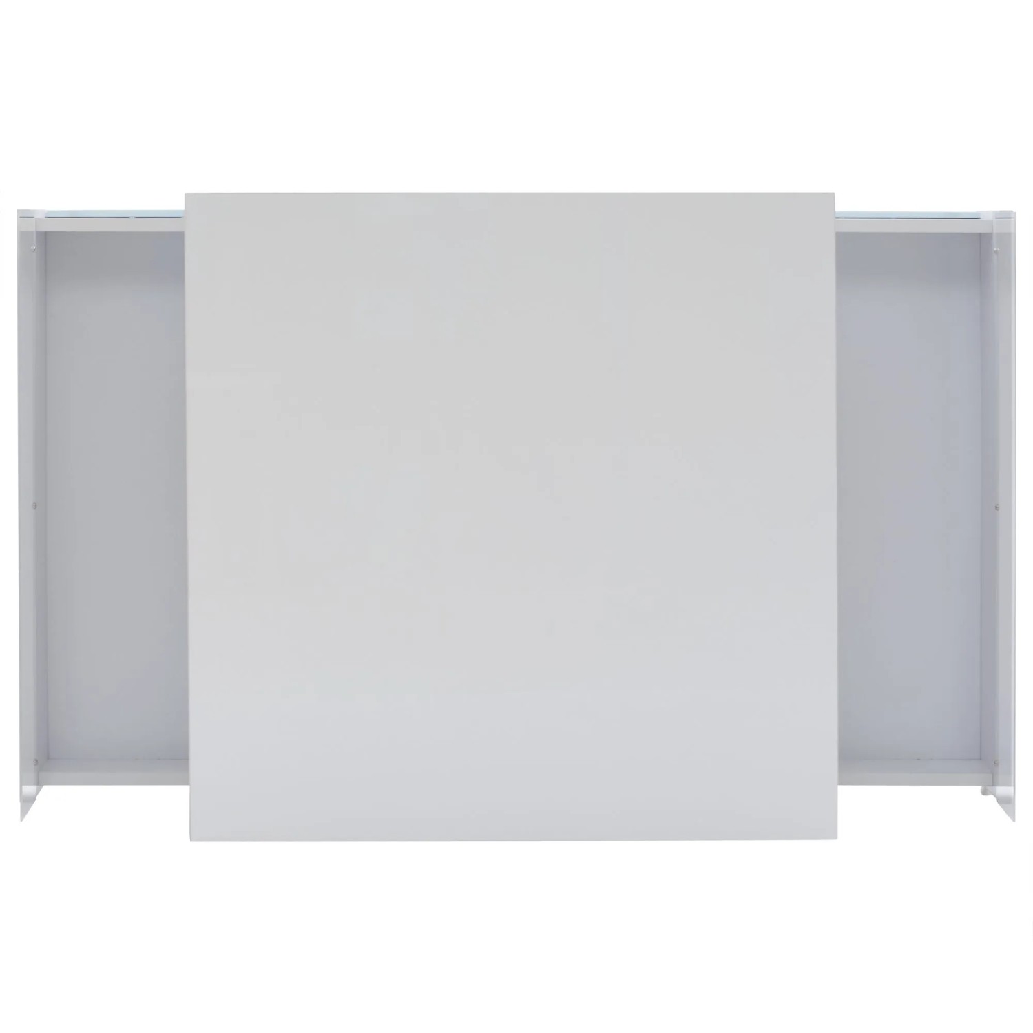 okwish Couchtisch mit LED 2 Schubladen Präsentationsbereich 70x70x41cm Weiß_10