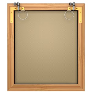 Artiteq Leistenhänger 2er-Set zur Befestigung von Rahmen und Leinwänden an Bildaufhängesystemen.