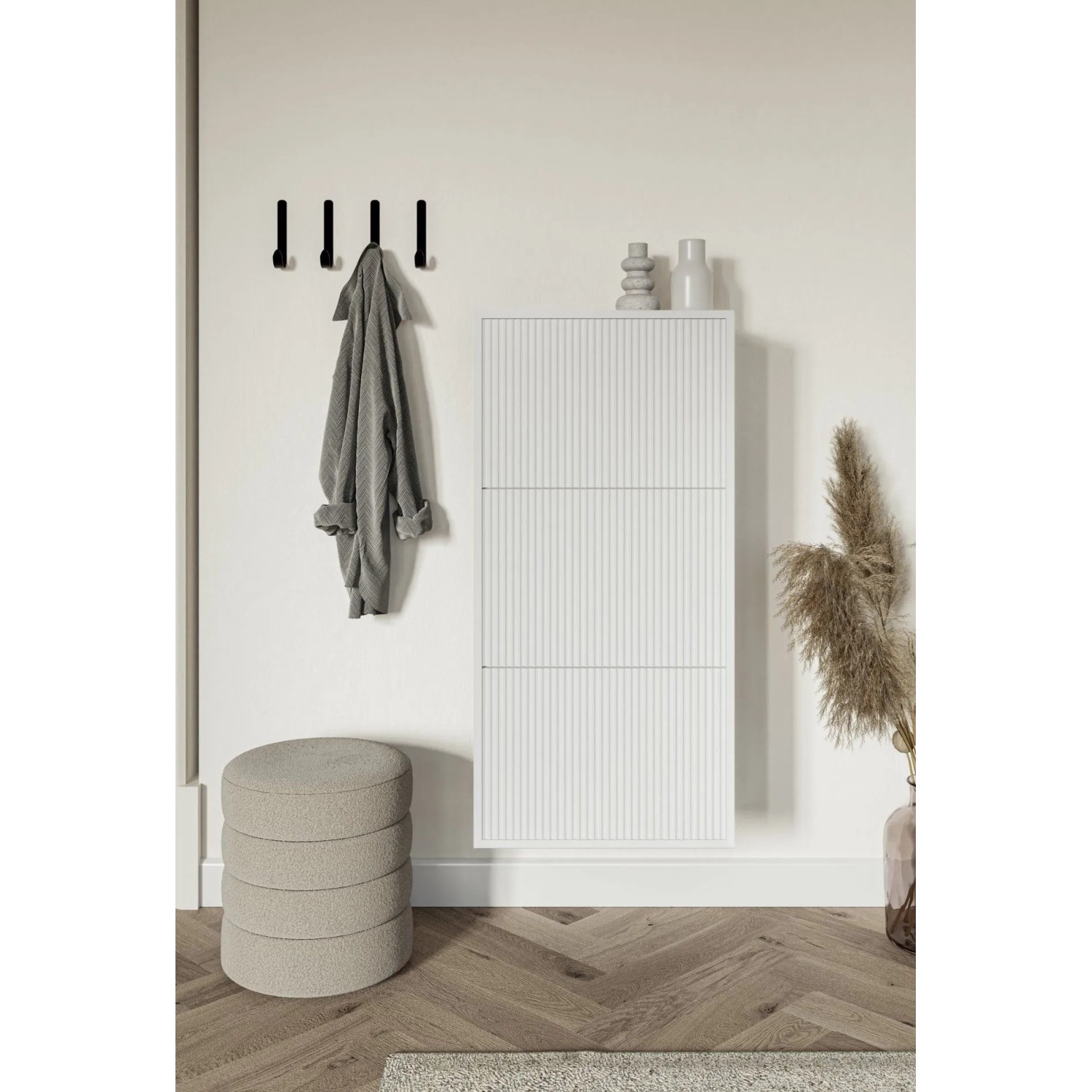 Selsey Schuhschrank Veldio Hängend mit Rillenfront Weiß 50 cm kaufen bei OBI