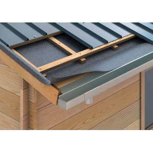 Enddeckel aus Aluminium für SDF Kastenrinne, Naturfarben, zur Montage an einer Dachrinne.