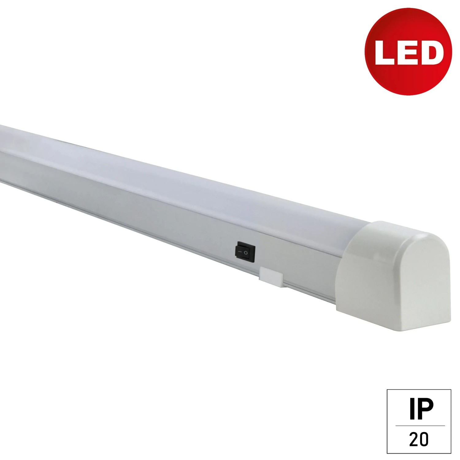 Graue E2 Elektro LED-Lichtleiste Base Switch S 10W mit Schalter für Unterbau, Wand oder Decke.