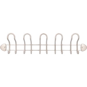 Siro Garderobenleiste mit 10 Haken, Metall Nickel matt, Länge 562mm.