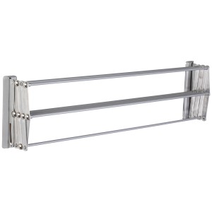 Silberner Juwel Scherentrockner RuckZuck 80 cm, ein kompakter Wäscheständer für Wandmontage.